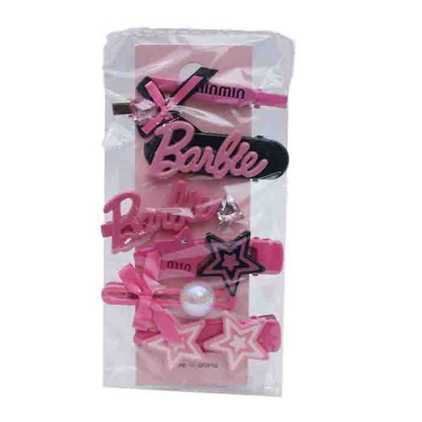 Pink Barbie Hair Clip Set