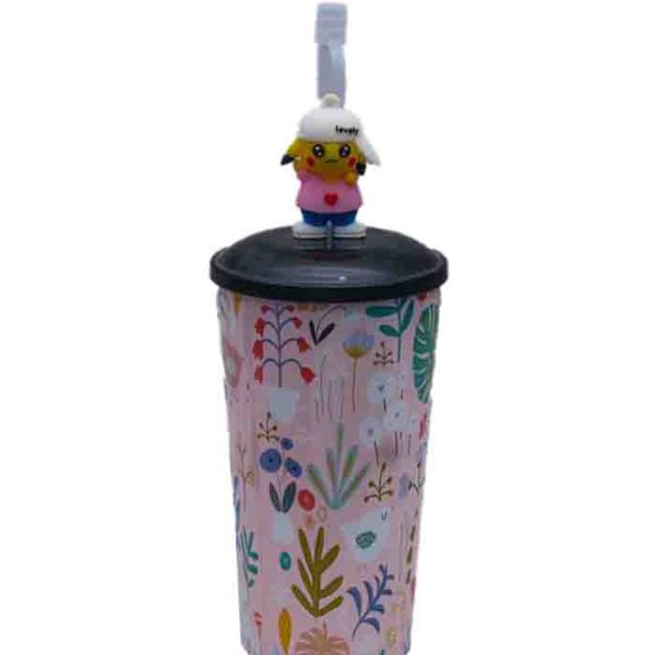 Pink Floral and Lovely Figure Cup