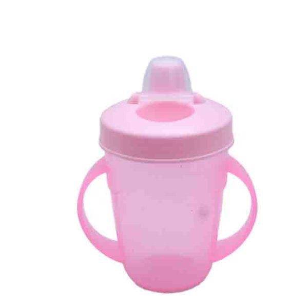 Pink Plastic Sippy Cup with Handles