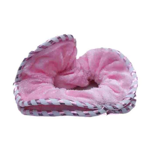 Pink Terrycloth and Metallic Trim Scrunchie
