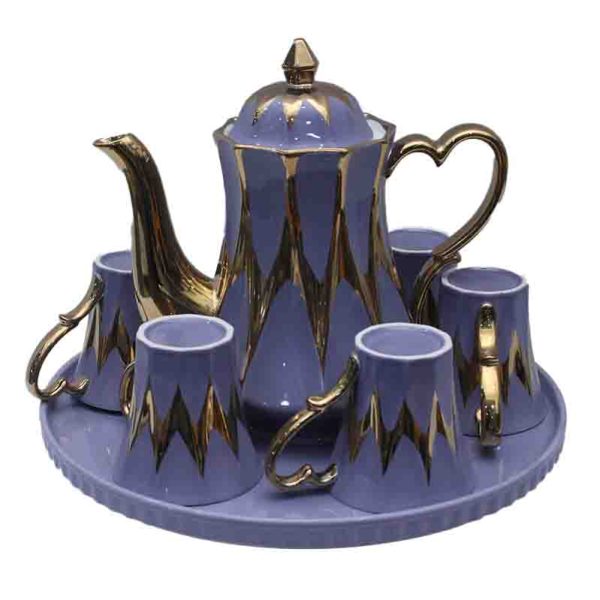Regency Zig-Zag Lavender Tea Set