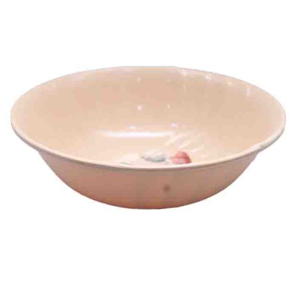 Soft Peach Rimmed Serving Bowl