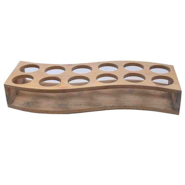 Two-Tier Wavy Wooden 12-Jar Spice Organizer