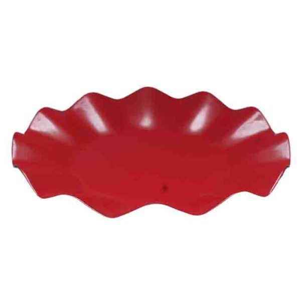Vibrant Red Ruffle Edge Decorative Serving Dish