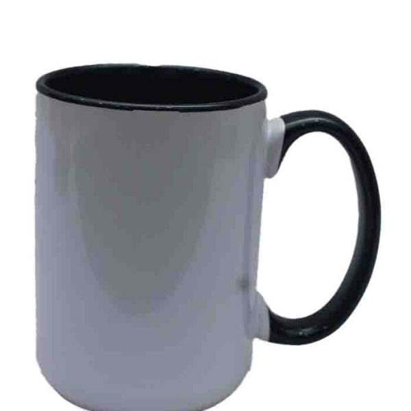 White Mug with Vivid Black Handle & Interior