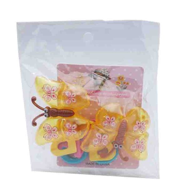 Yellow Butterfly Hair Claw Clips
