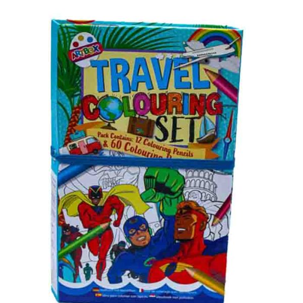 Artbox Travel Colouring Set with 12 Pencils & 60 Sheets