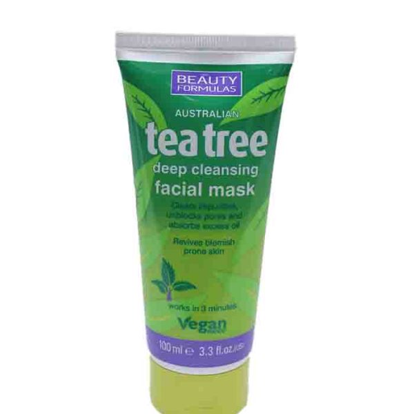 Beauty Formulas Australian Tea Tree Deep Cleansing Facial Mask Vegan 100ml