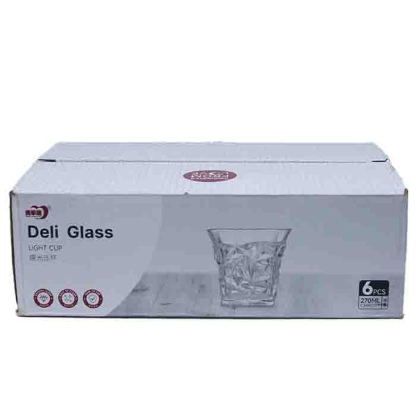 Deli Glass Faceted Light Cup Box (Set of 6)