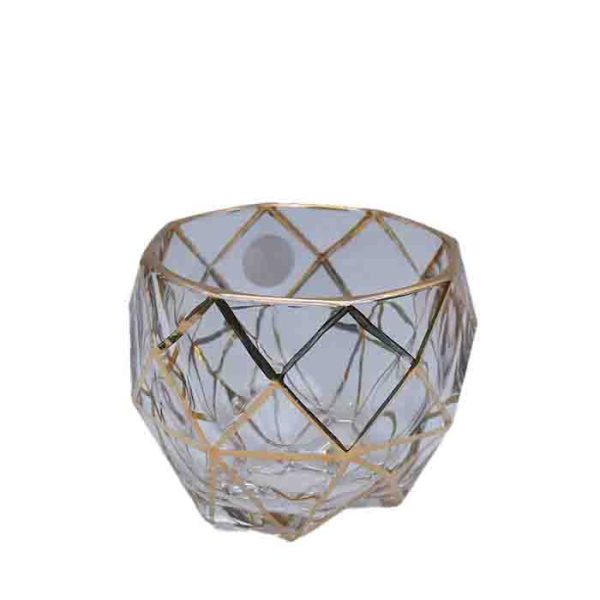 Low Gold Diamond Pattern Glass